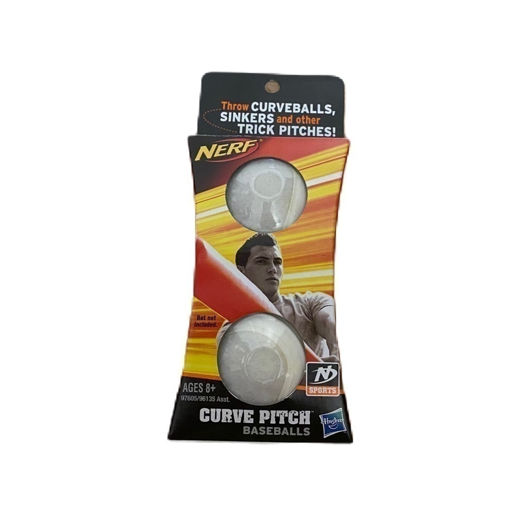 Nerf Curve Pitch Baseball 2 Pack Discontinued NEW